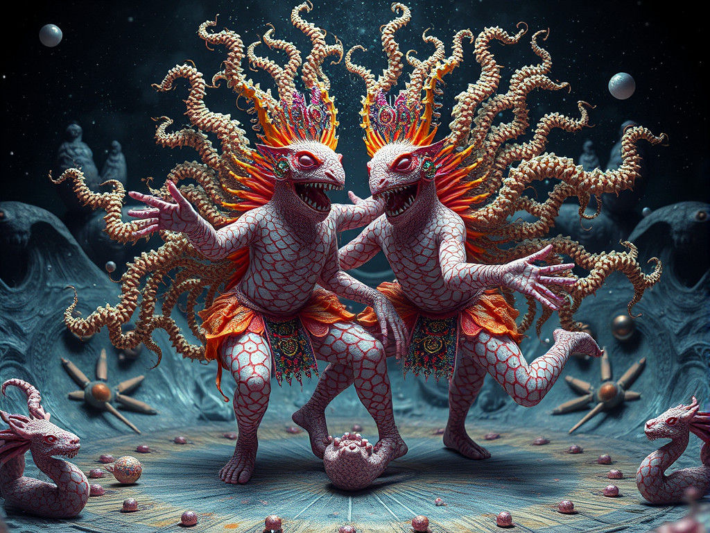 Fractal Exotic Creature with Chromatic Dancers