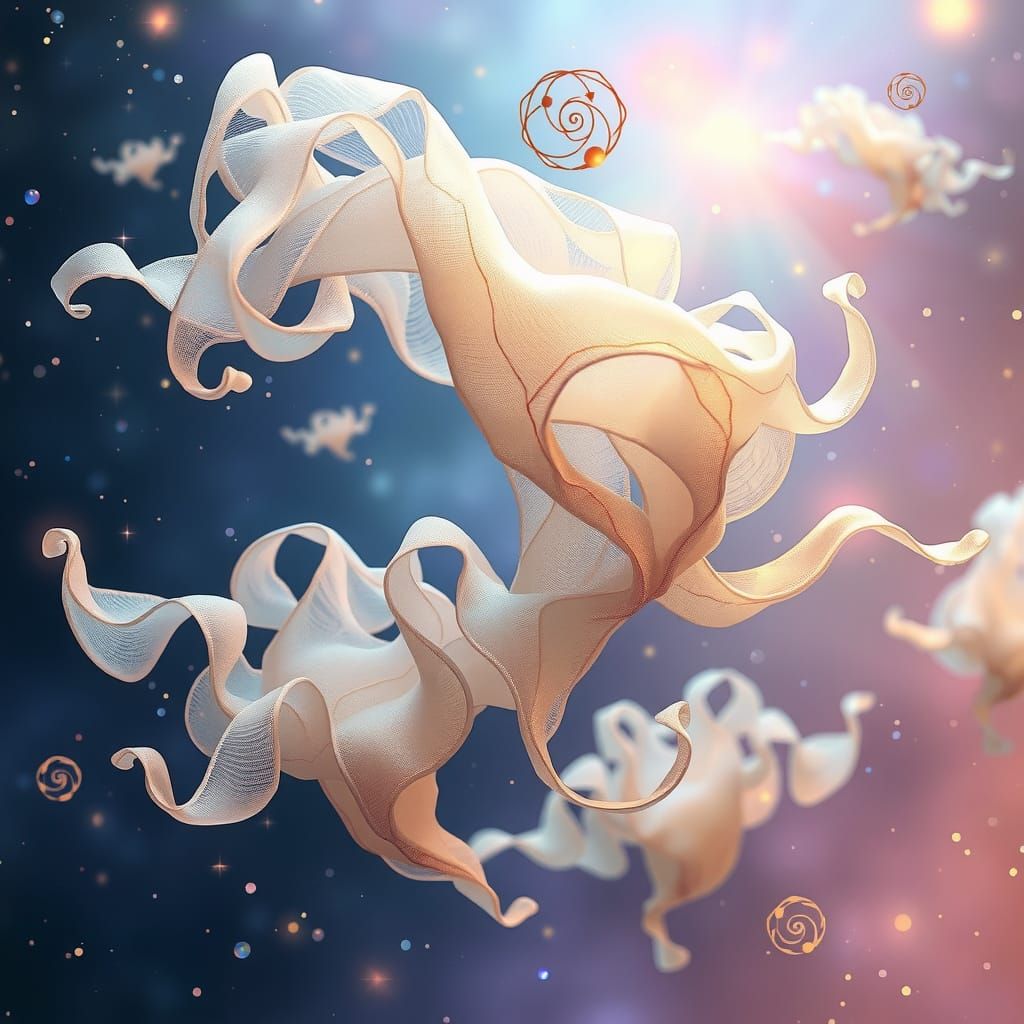 Celestial Forms Emerge from Dustcloth, Sugar, and Wire