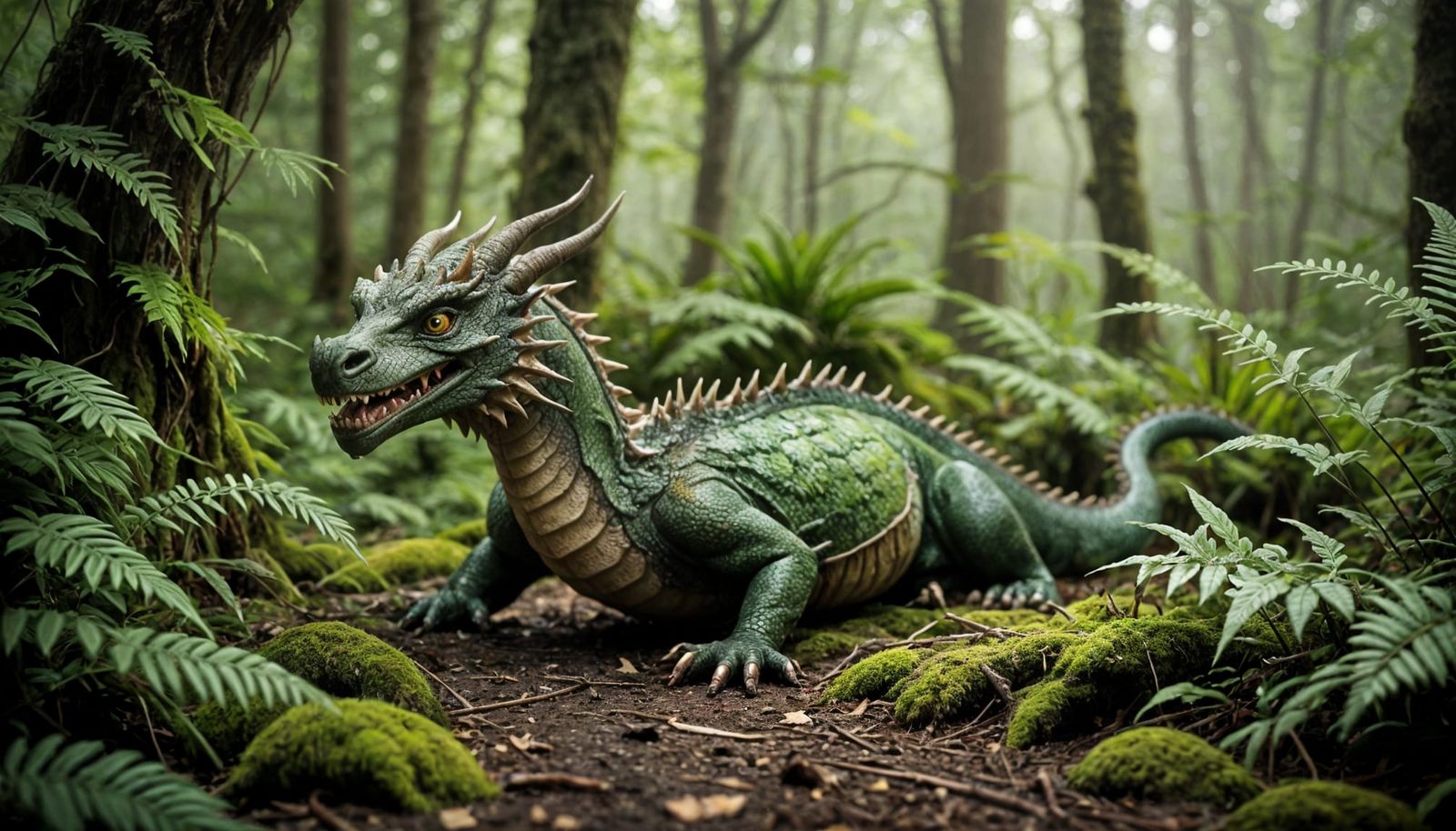 Mysterious Forest Dragon Lurks in Shadows