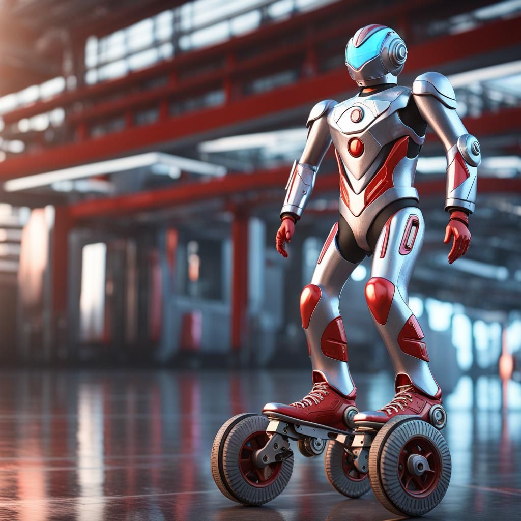 Earth Gordon on Roller Skates in Sci-Fi Setting