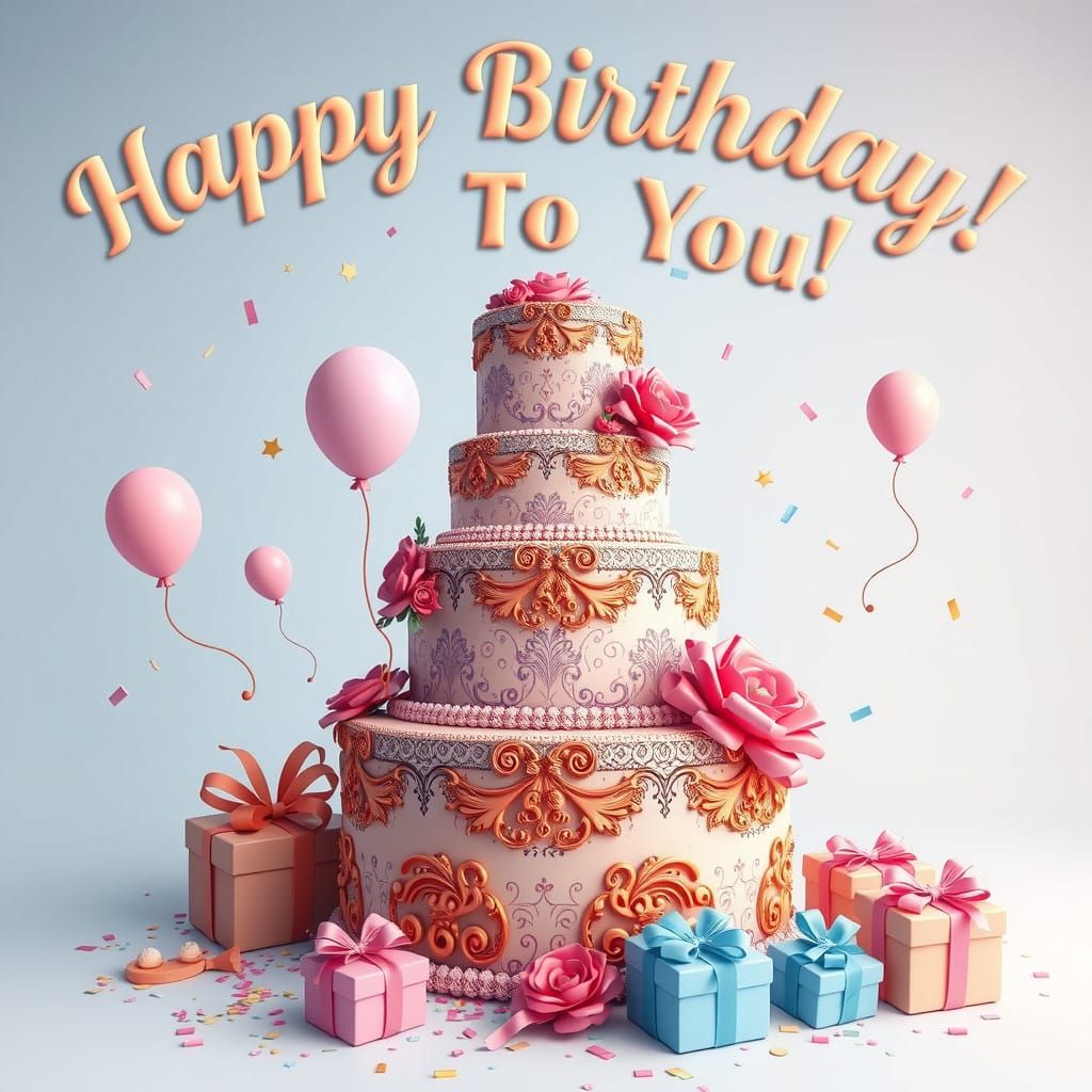 Whimsical Birthday Cake in Disney-Pixar Style