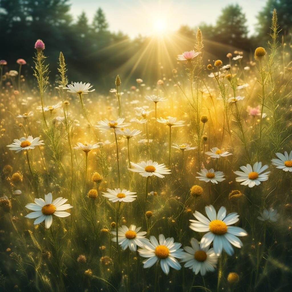 Magical Summer Meadow in Golden Hour Light