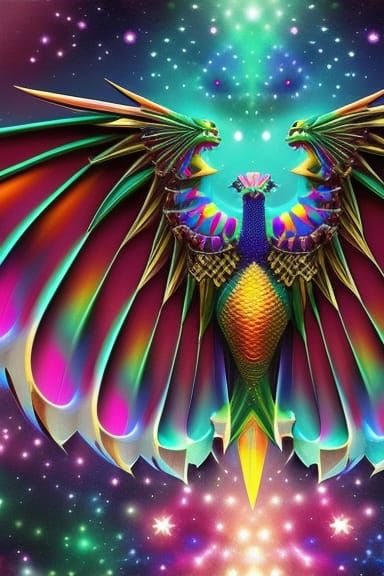 Adorable Prismatic Dragon with Rainbow Colorization