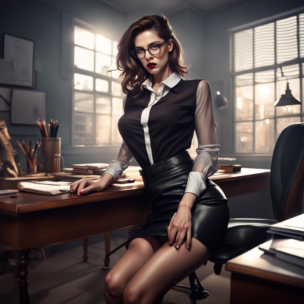 Seductive Teacher: Detailed Fantasy Concept Art