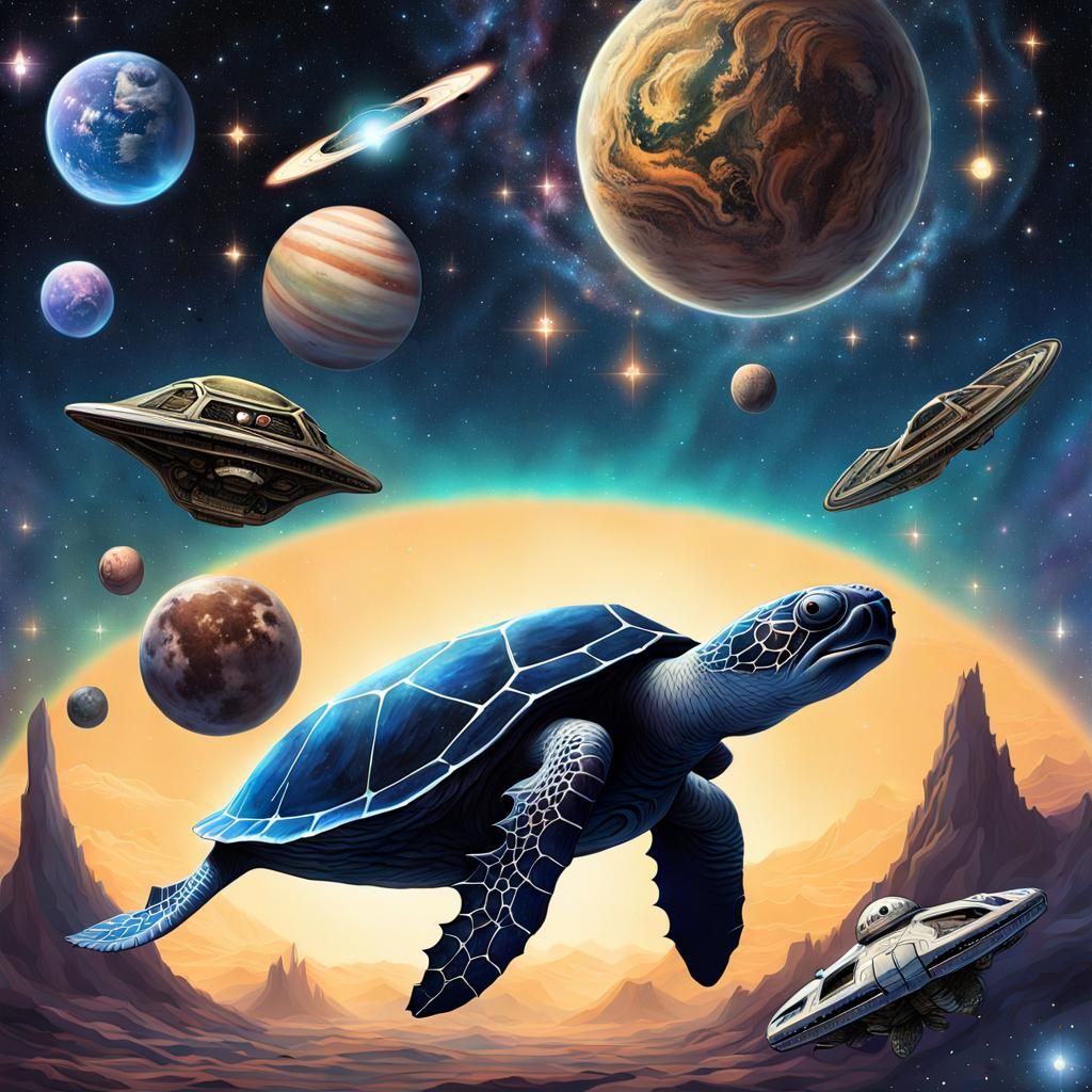 Alien Whale-Turtles Play Baseball in Space