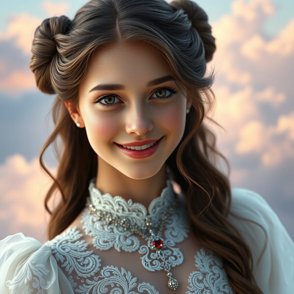 Ethereal Beauty in Whimsical Fantasy Gown