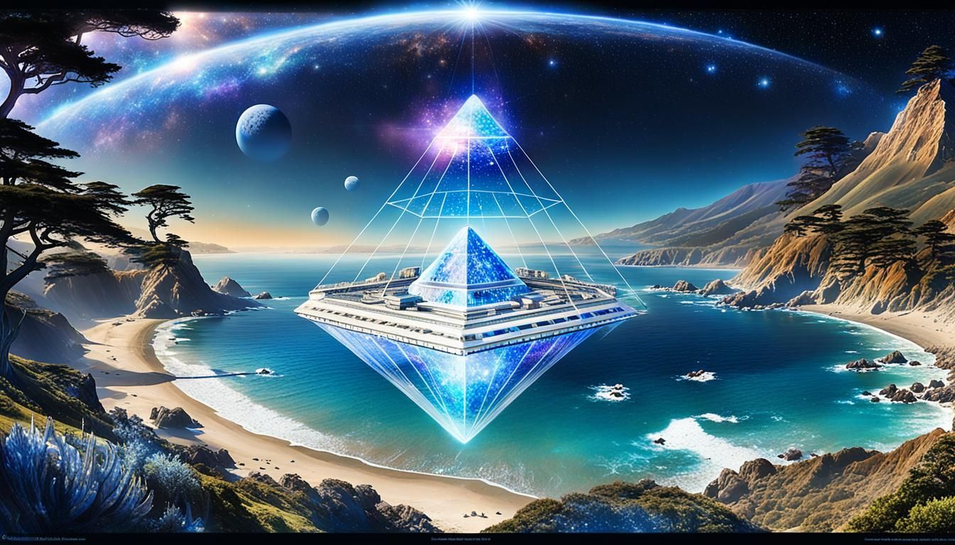 Pleiadian Mothership Over Big Sur: A Digital Rendering