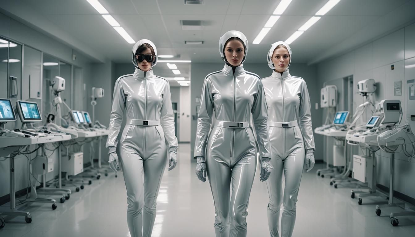 Bio-Mechanical Nurse Drones in Steampunk Hospital