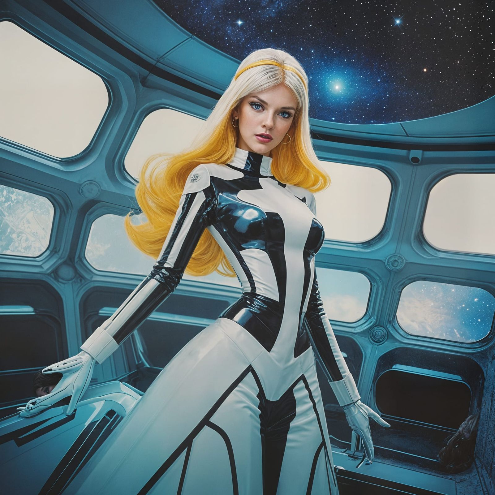 Sultry Space Age Model in 1960s Mod Dress