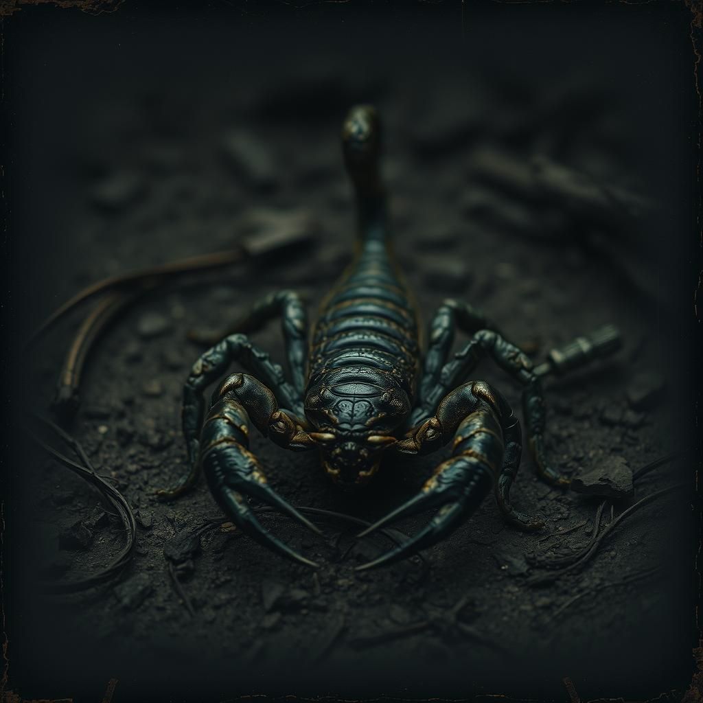 Scorpion in Desolate Asylum: Distressed Photo