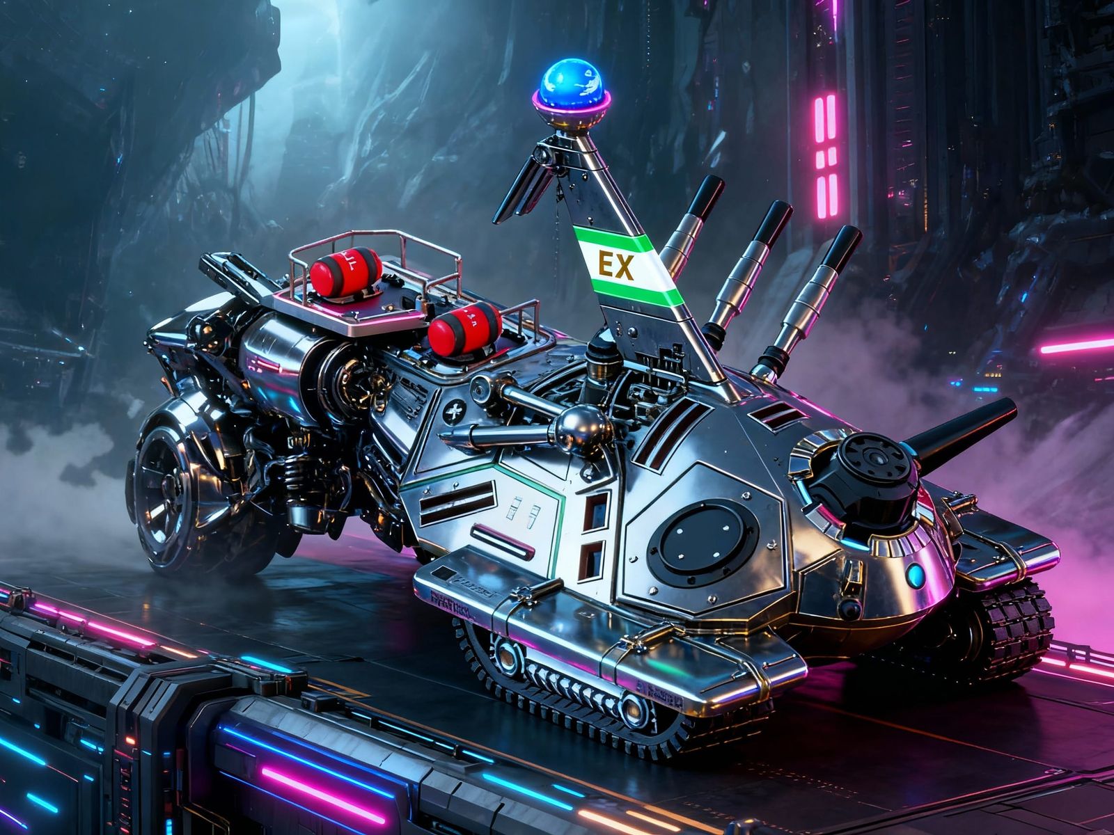 Intricate MECHA Vehicle in Futuristic Sci-Fi Style