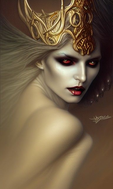 Sensual Satanic Queen with Dark Eyes as Digital Art