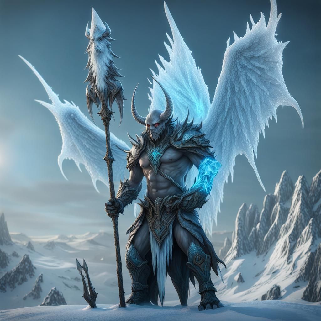 Winged Ice Demon with Frozen Spear