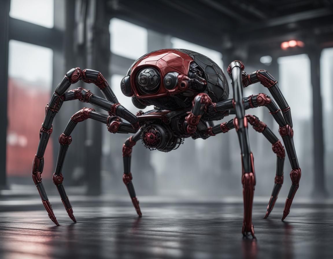 Cybernetic Mechanical Spider in Photorealistic Detail