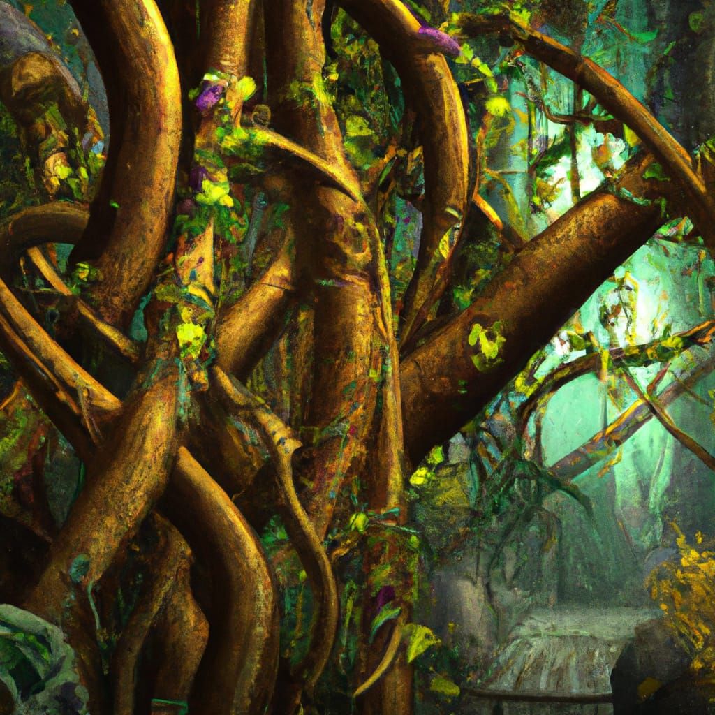 Chaotic Beauty: Tangled Trees in Dynamic Light