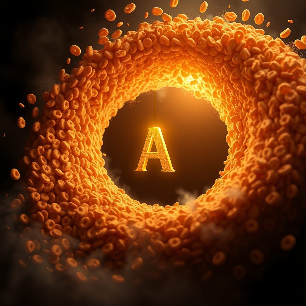 Golden A Swirls Amidst Celestial Cheerios