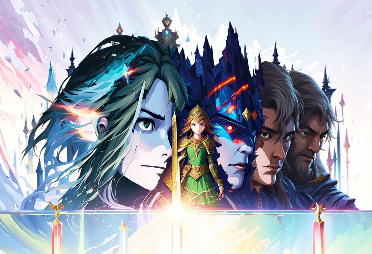 Romantic Zelda and Link Fantasy Illustration