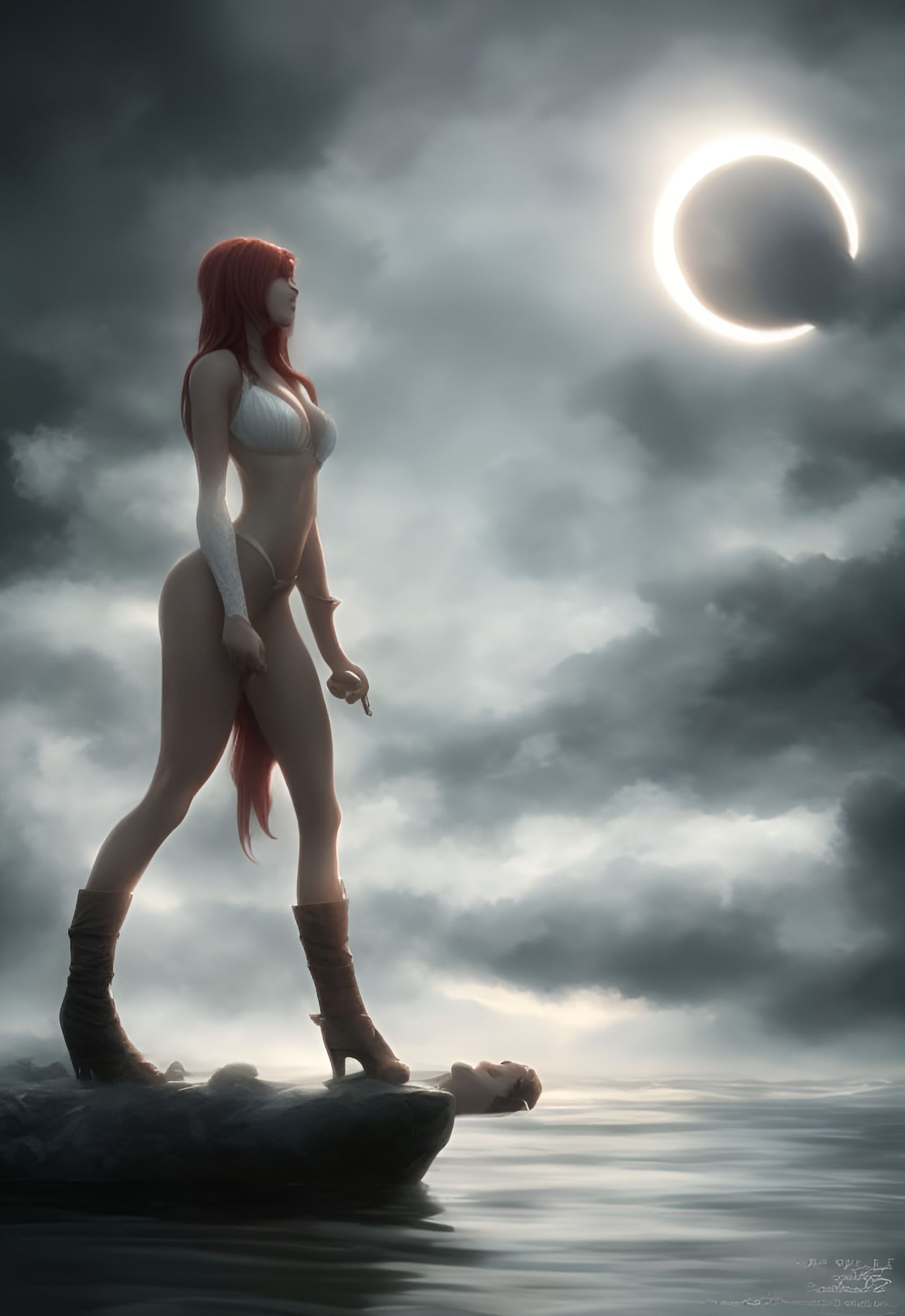 Rias Gremory During Eclipse, Comic Art Style