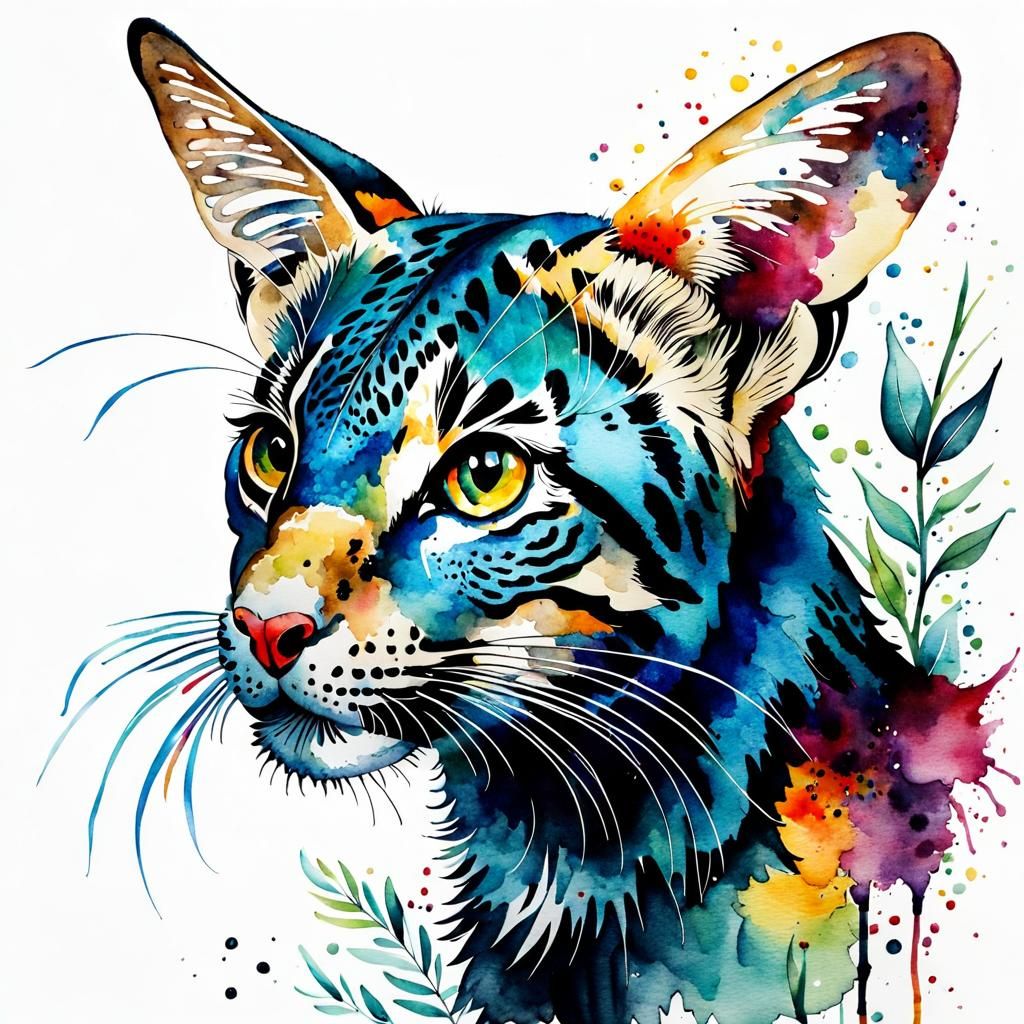 Watercolor Butterfly Portrait Illustration