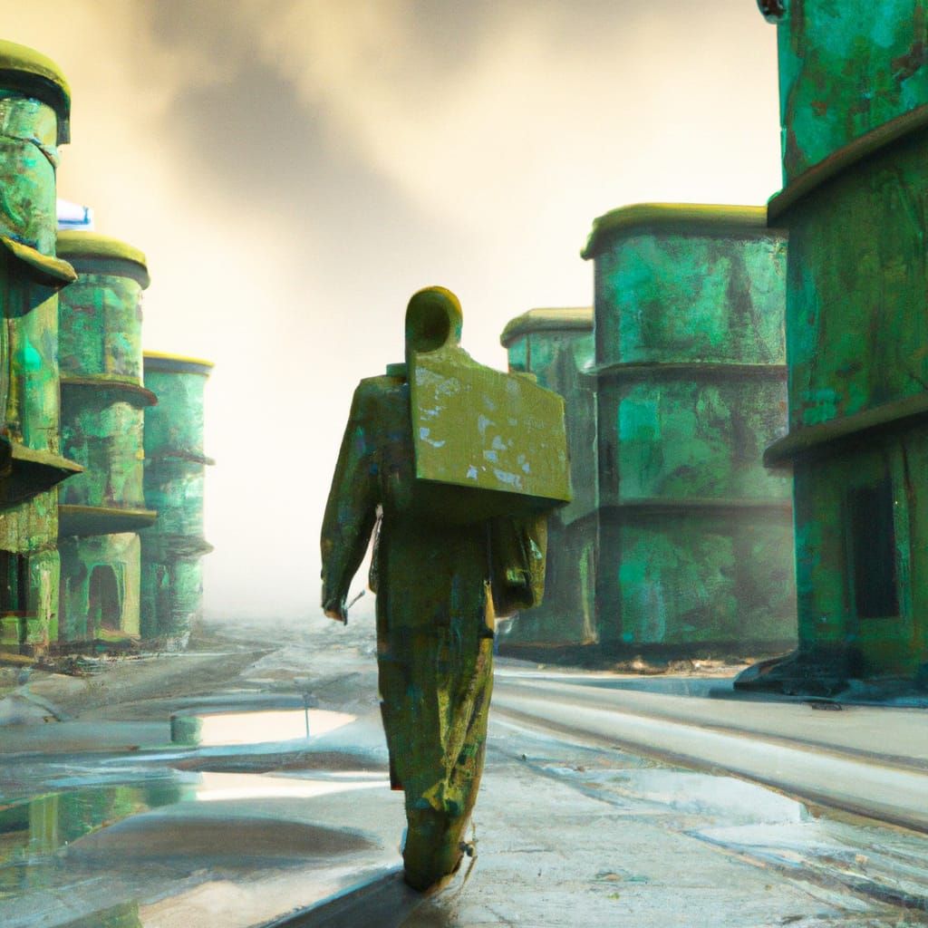 Fallout Power Armor in Nuclear Wasteland