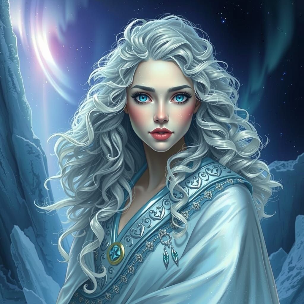 Regal Aurora Goddess in Ethereal Splendor