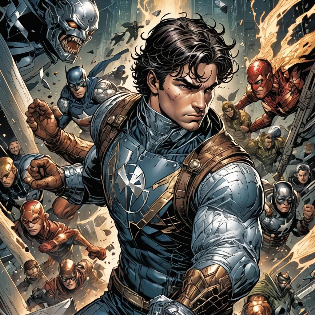 Dynamic Comic Book Cover Art Illustration