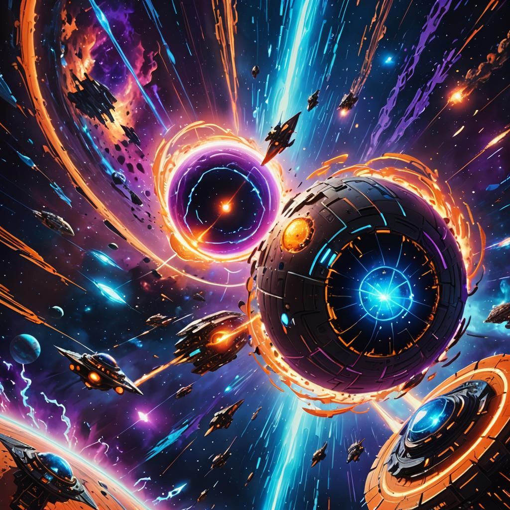 Planet Emerges from Hyperspace Rift in Digital Art