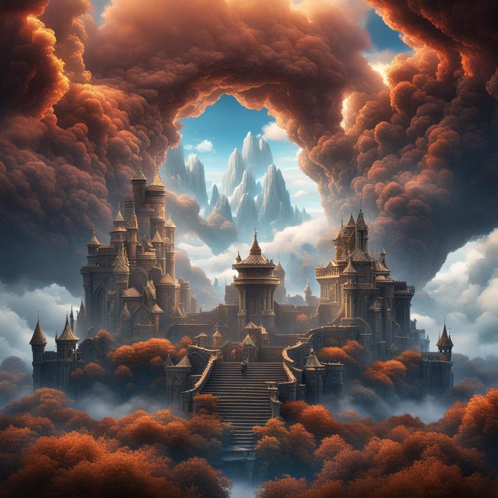 Fantastical World in the Clouds: Detailed Matte Painting