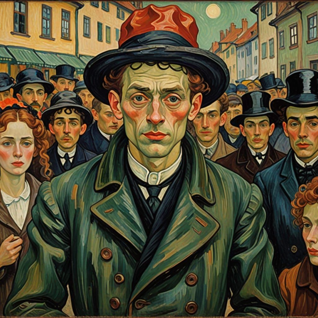 Neo-Impressionist Jester Proclaims Joy in Vibrant, Textured...