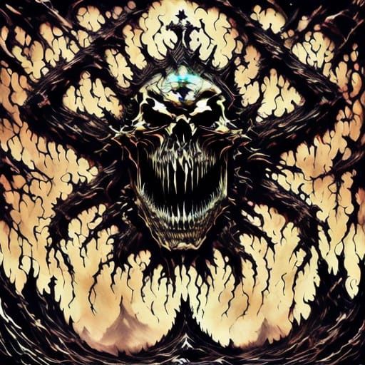 Jason Voorhees Skull with Neon Crown in Synthwave Style