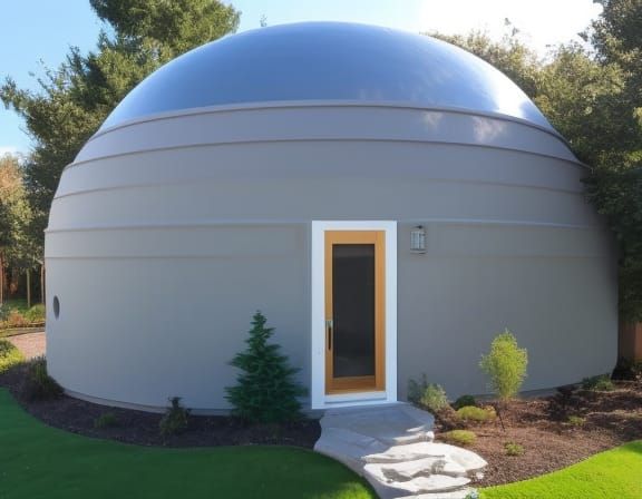 Modern Cylindrical Foamcrete Home with Dome Roof