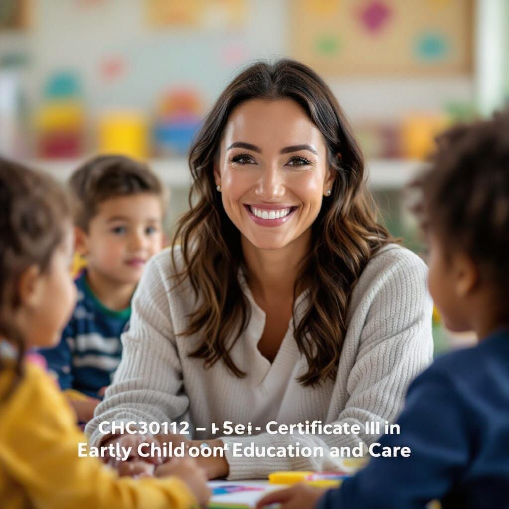 Teacher and Children in a Bright Classroom Portrait