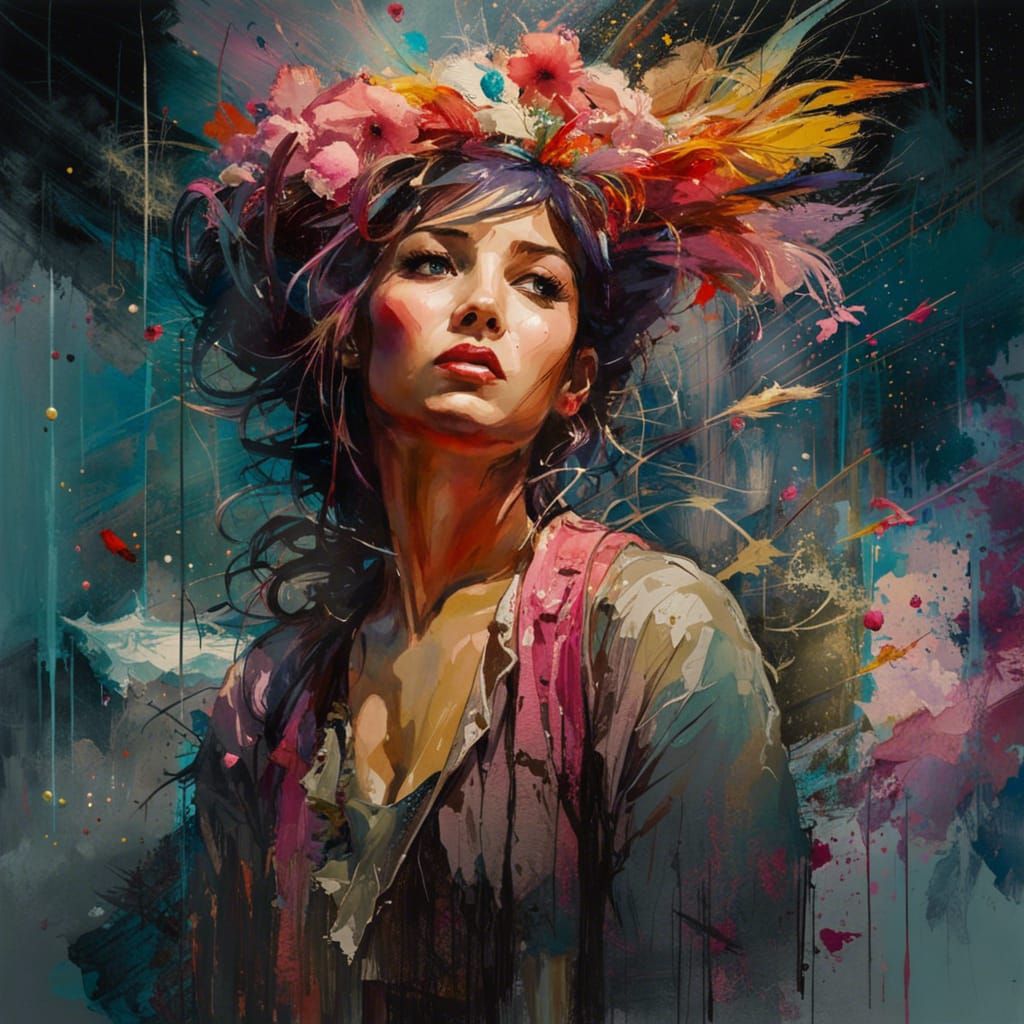 Vibrant Watercolor Art with Flowing Strokes