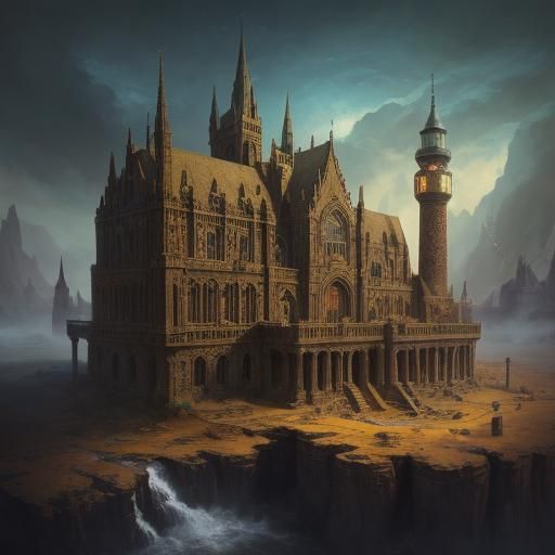 Golden City in a Bottle: Fantasy Concept Art