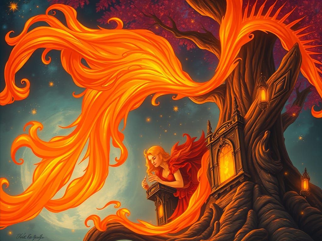 Vibrant Fairytale Landscape in Digital Matte Painting Style