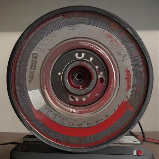 Damaged Red 1970s Data Reel Tapes