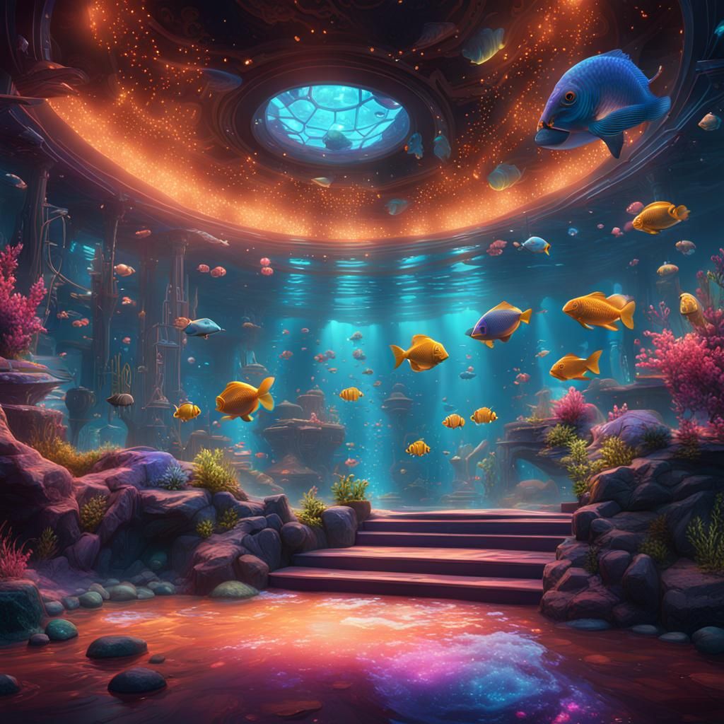 Fantastical Aquarium Disco Concept Art