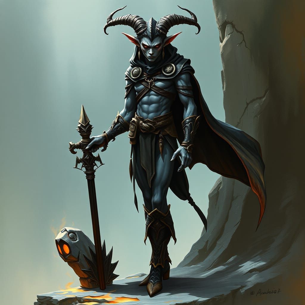 Majestic Drow in Dark Fantasy Style