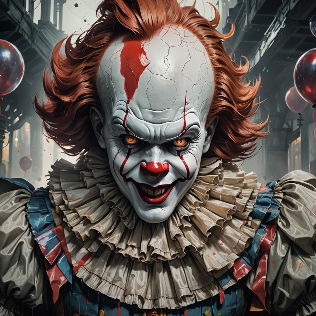 Hyperdetailed Pennywise Portrait with Dynamic Lighting