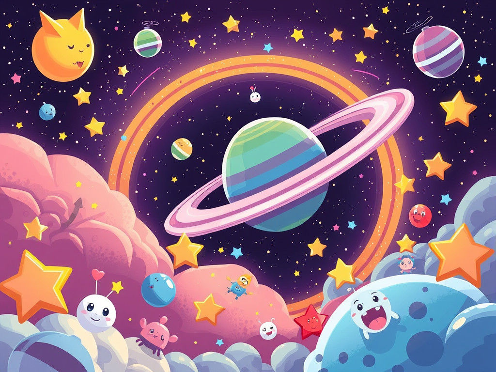 Colorful Orbit with Cute Characters