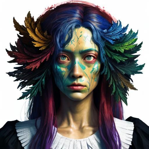 Vivid Fractal Oil Painting in Maximalist Style