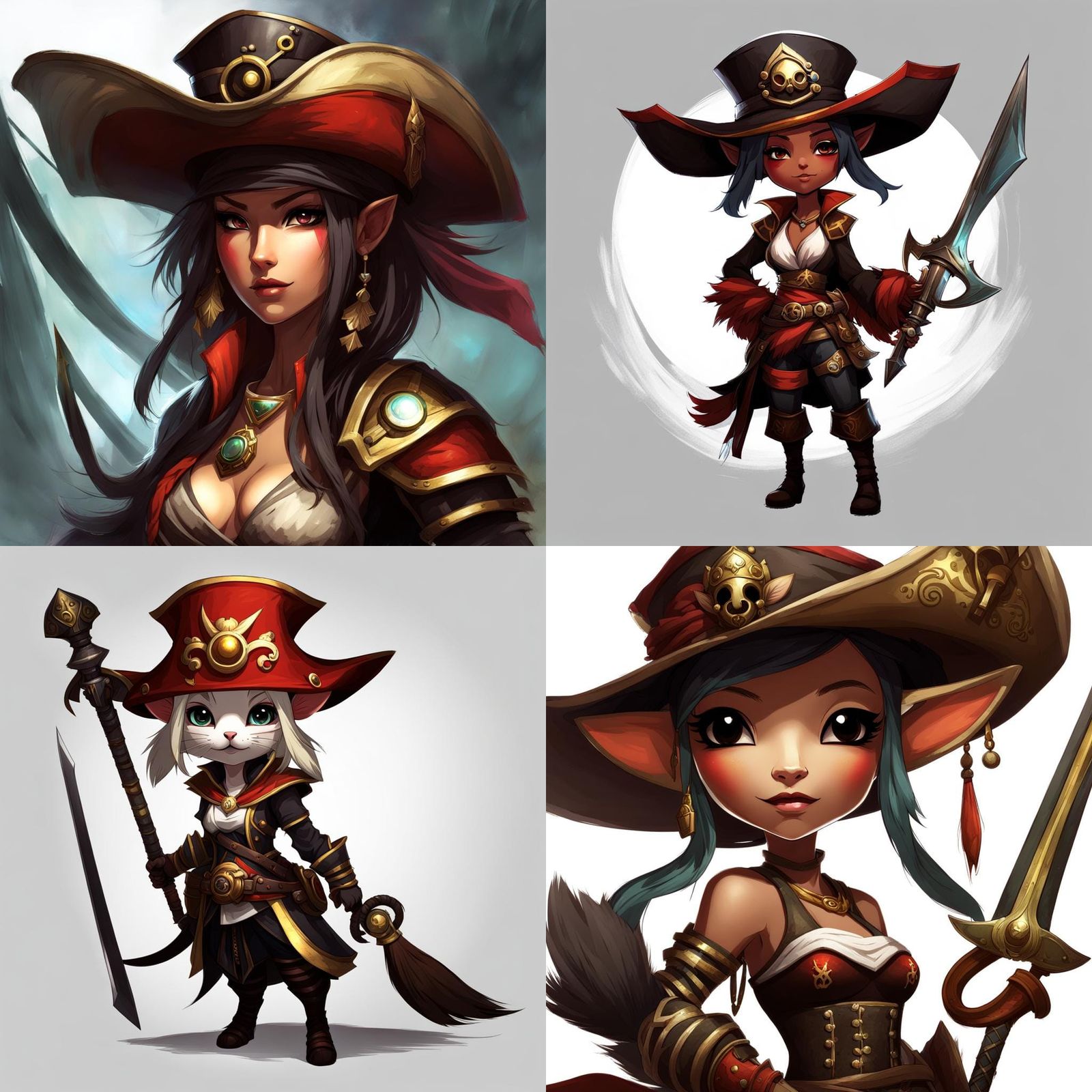 Asura Pirate Captain in D&D Art Style