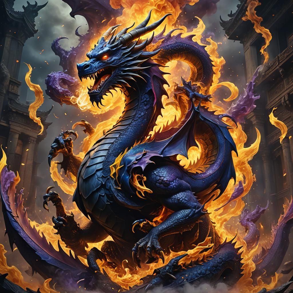 Fiery Dragon Wu-Tang Clan Logo Art