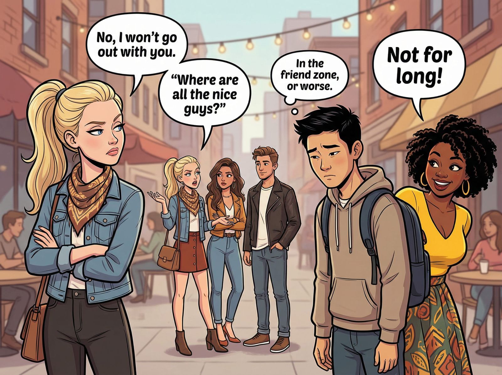 Social Satire Scene: A Dismissive Woman and a Disappointed M...