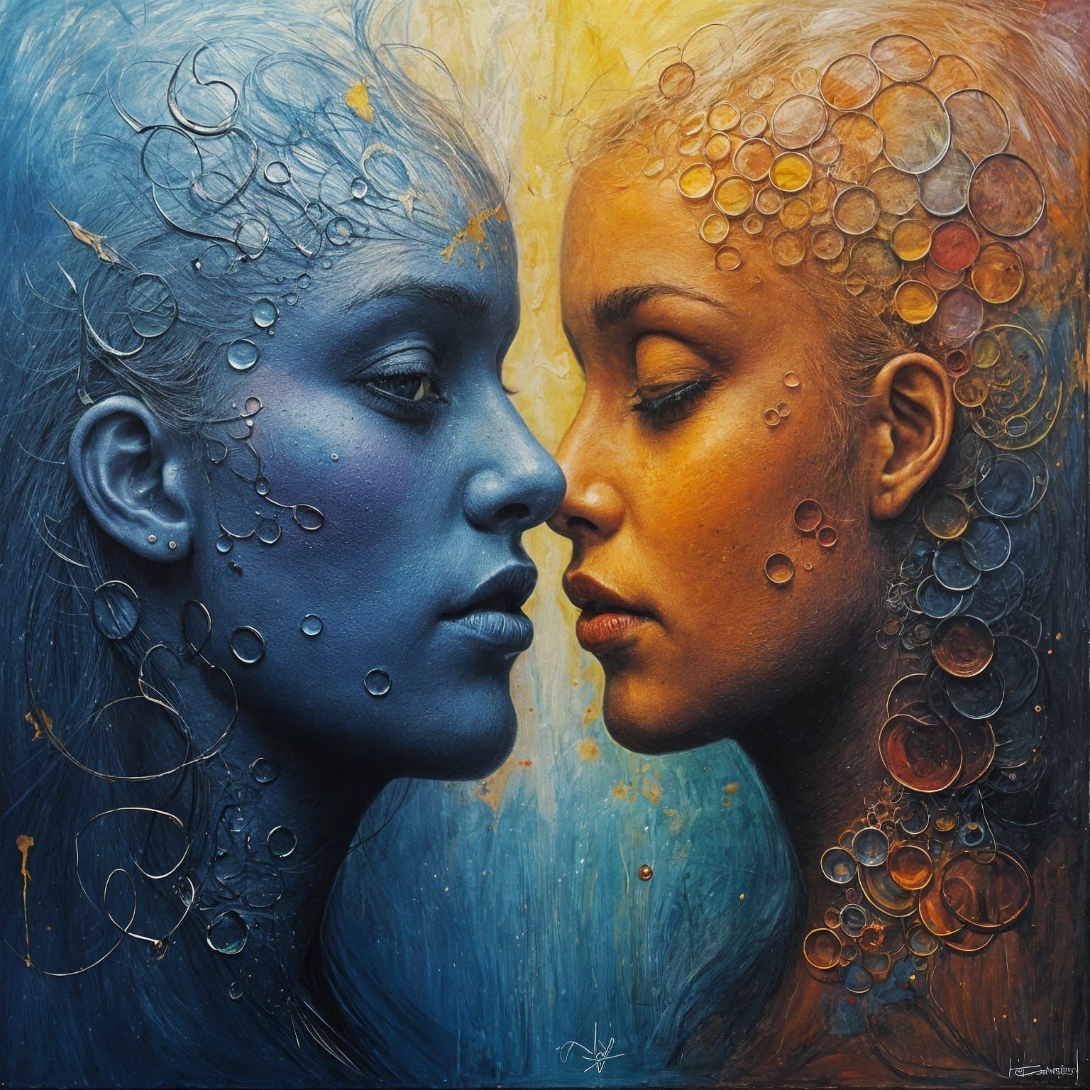 Duality of Opposing Forces in Vibrant Colors