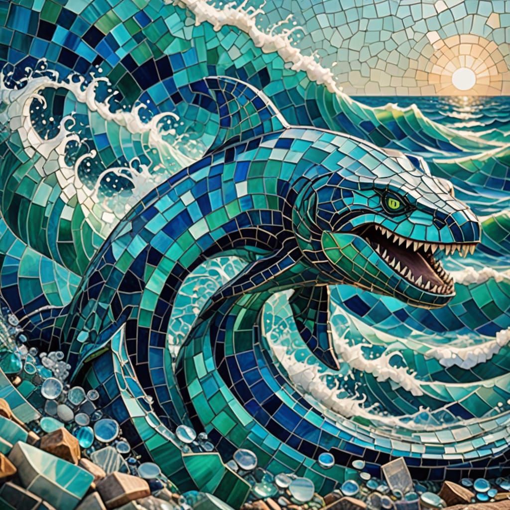 Surreal Iridescent Leviathan Rises from Oceanic Depths in Gl...