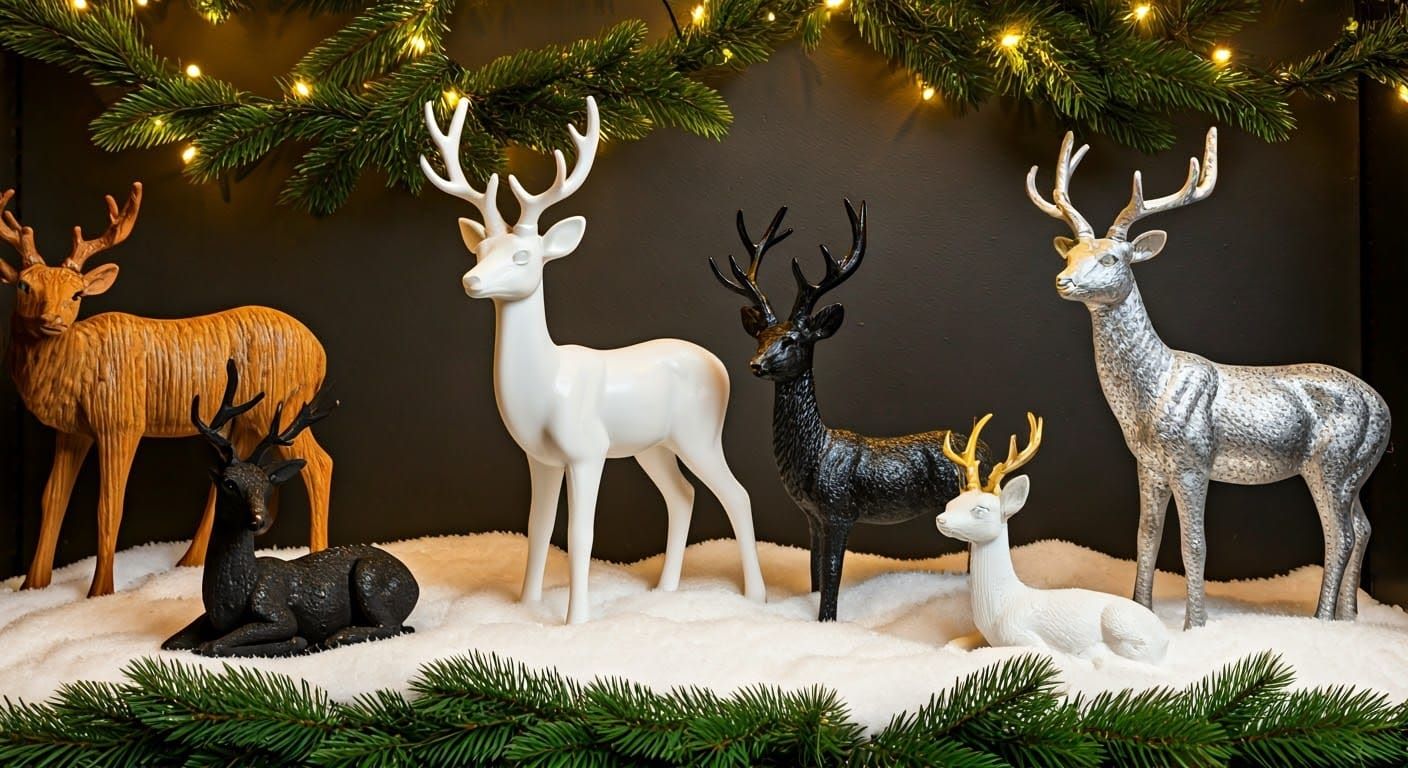 Whimsical Winter Wonderland Deer Display
