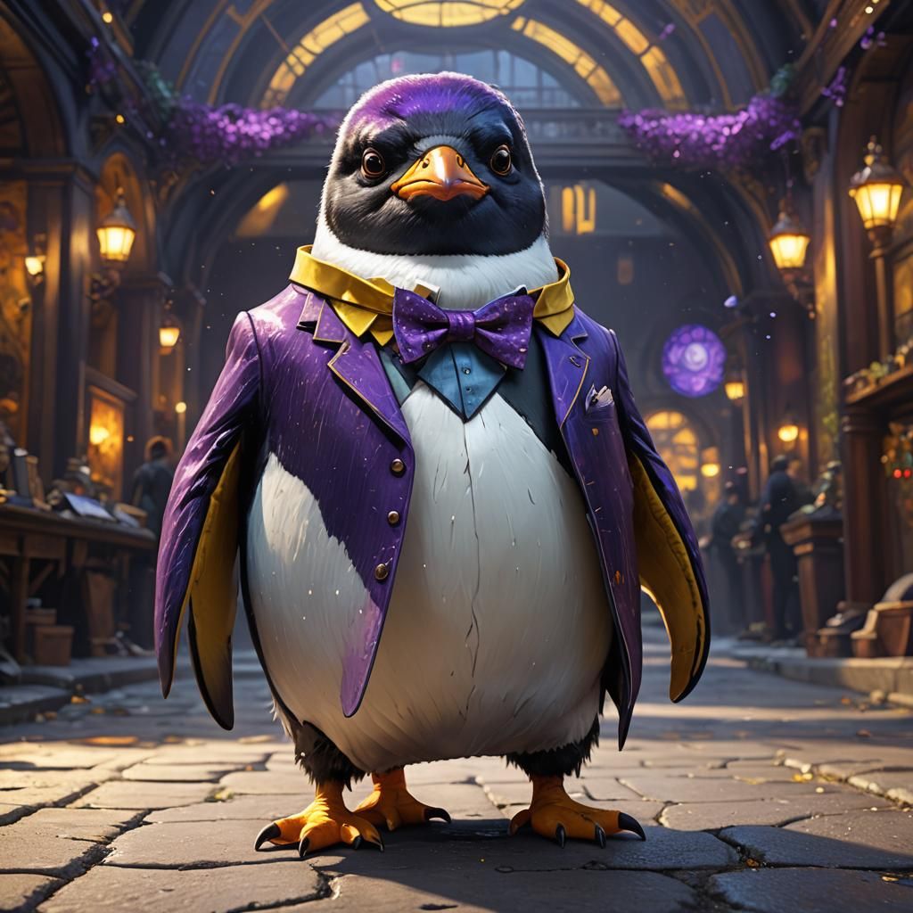 Hyperdetailed Penguin Concept Art in Dark Fantasy Style