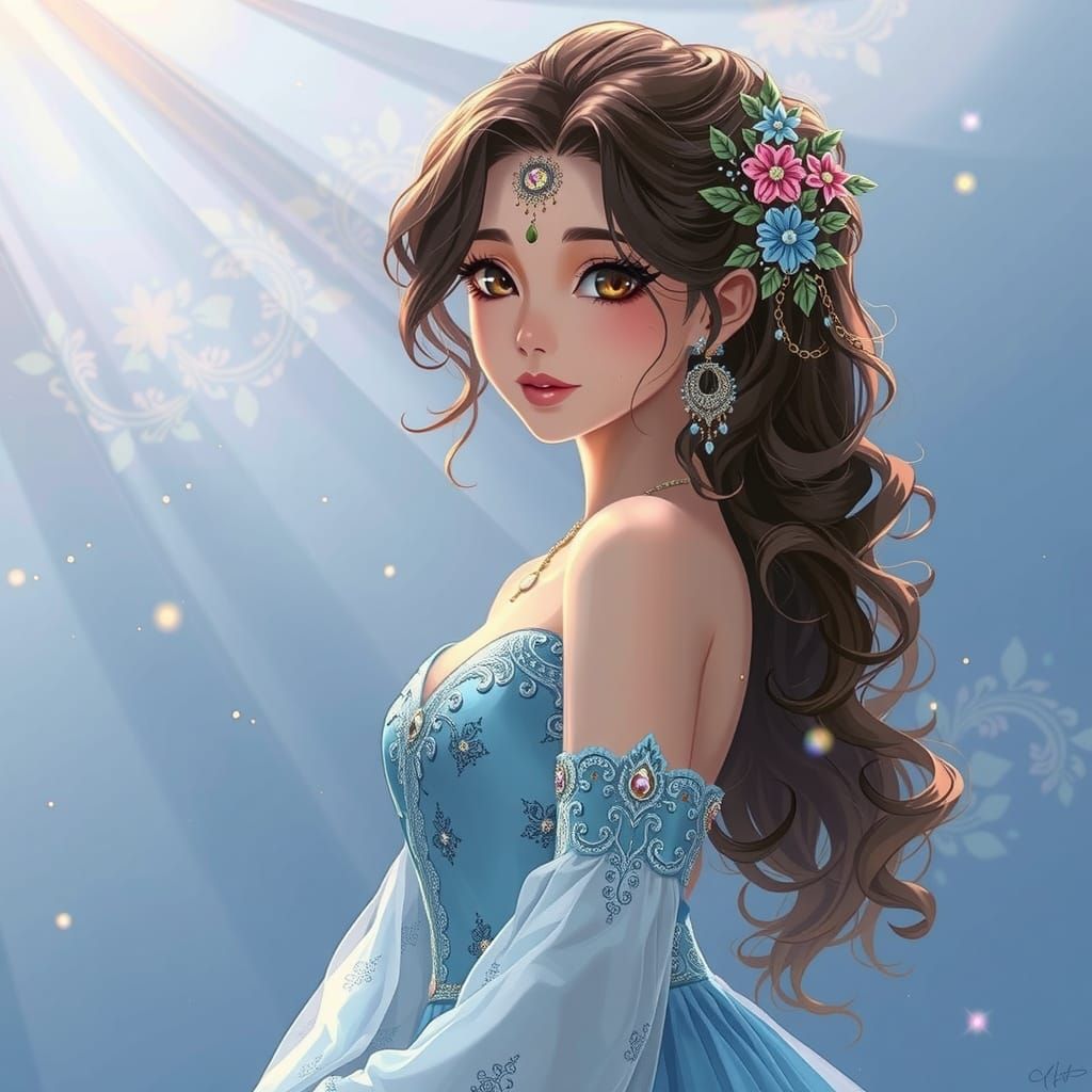 A radiant spirit in vibrant artistry