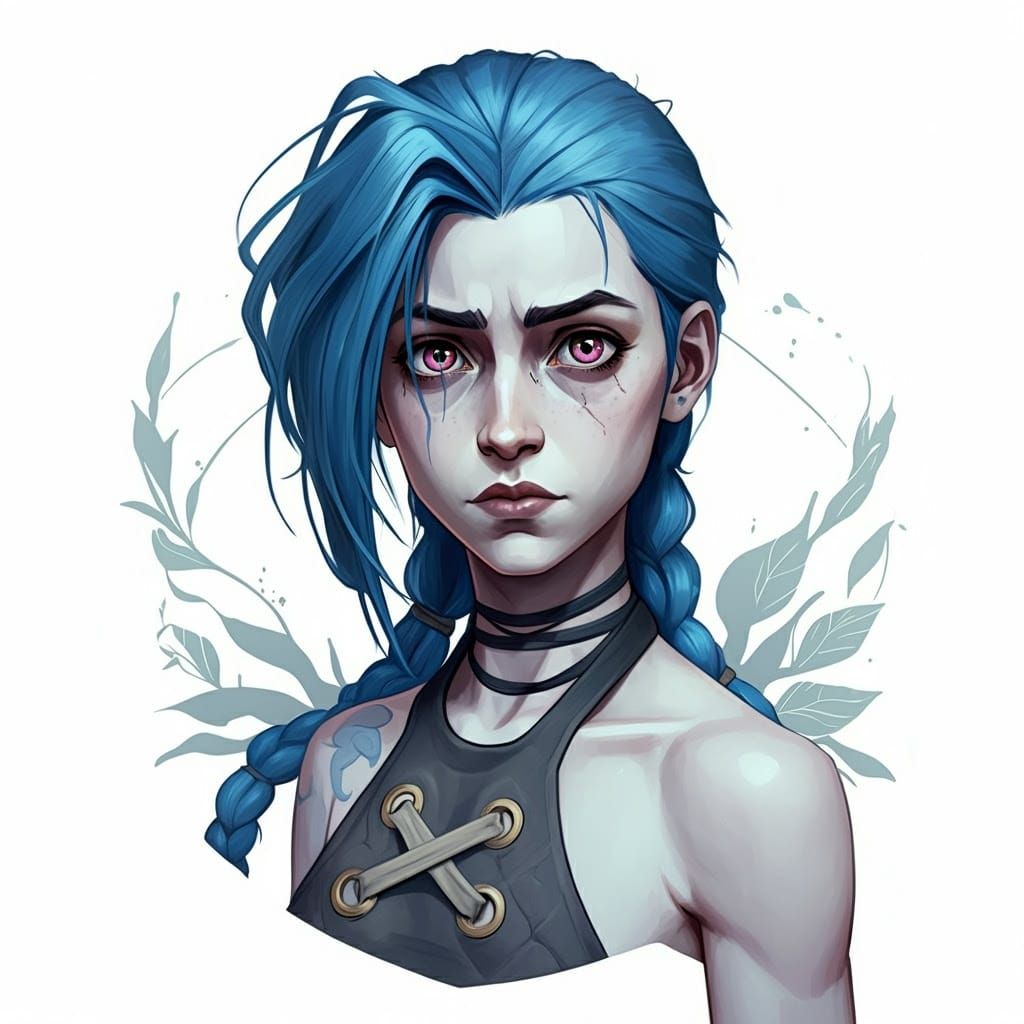 Ethereal Jinx Portrait in Pencil Style